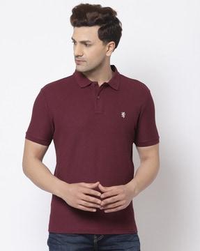 embroidered logo polo t-shirt