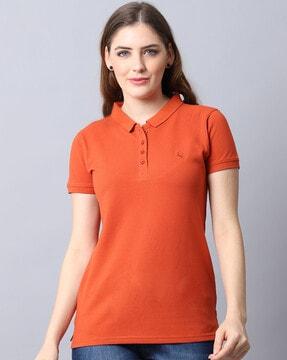 embroidered logo polo t-shirt