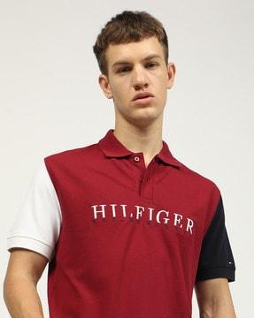 embroidered logo regular fit polo t-shirt