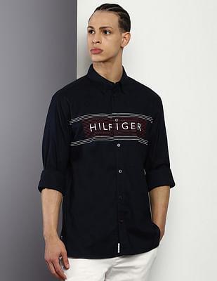 embroidered logo regular fit shirt