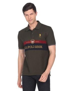 embroidered logo slim fit polo t-shirt