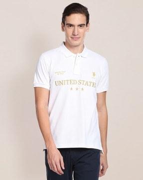 embroidered logo slim fit polo t-shirt