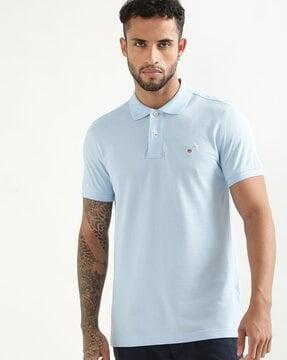 embroidered logo slim fit polo t-shirt