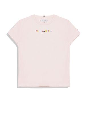 embroidered logo solid t-shirt