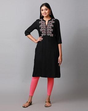 embroidered long kurta