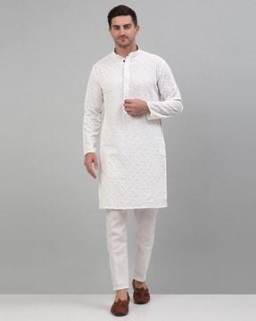 embroidered long kurta