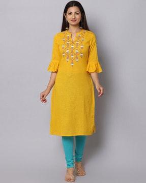 embroidered long kurta