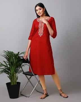 embroidered long kurta