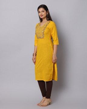 embroidered long kurta