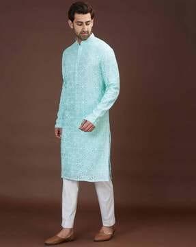 embroidered long kurta