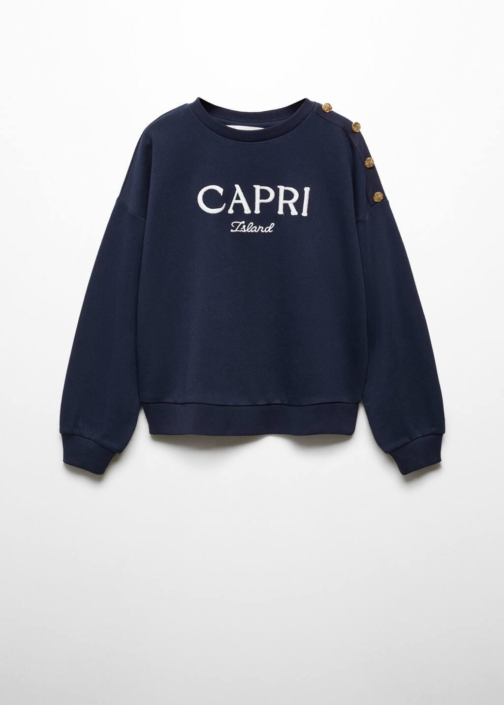 embroidered message sweatshirt