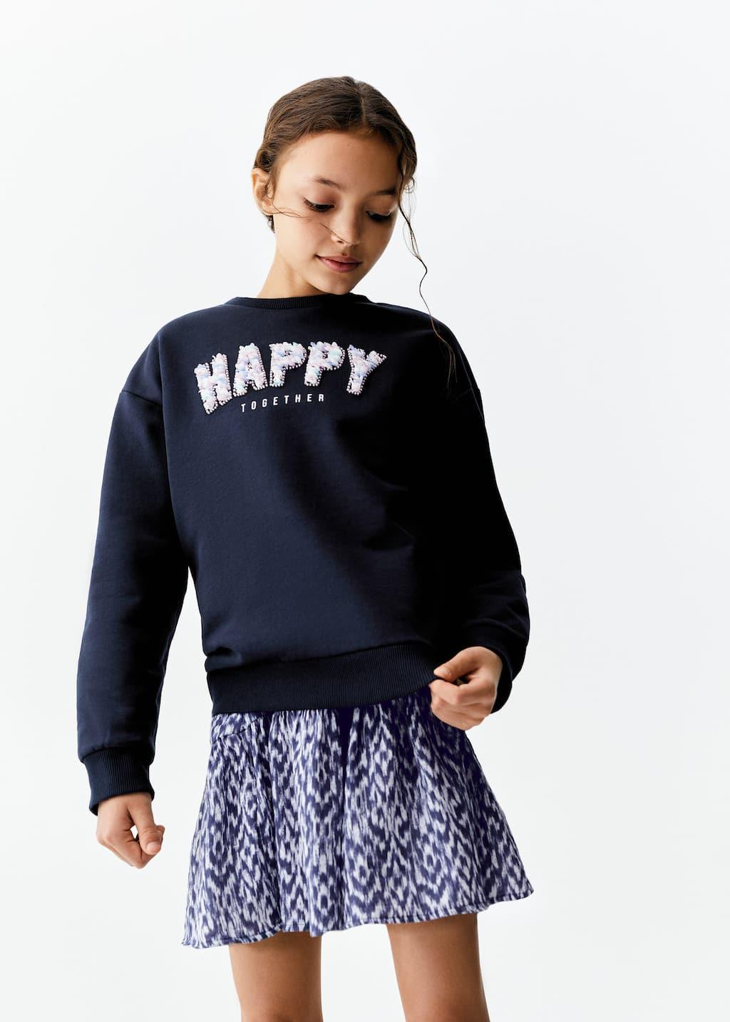 embroidered message sweatshirt