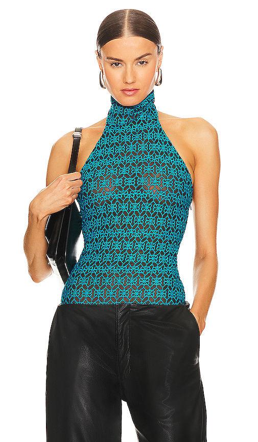 embroidered mock neck bodysuit