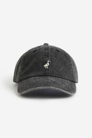 embroidered-motif cotton cap