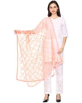 embroidered nylon net dupatta