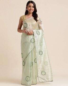 embroidered organza saree