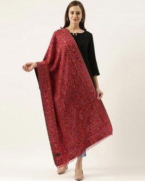 embroidered paisley printed stole