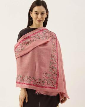 embroidered paisley printed stole