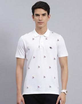 embroidered polo t-shirt with patch pocket