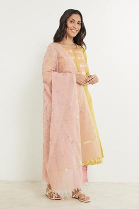 embroidered polyester women's festive wear dupatta - dusty pink