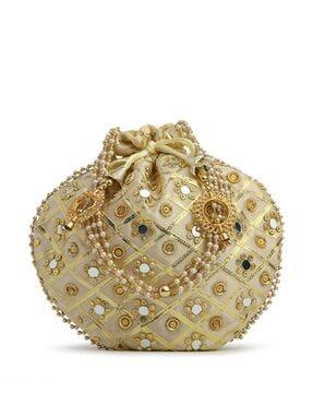 embroidered potli clutch