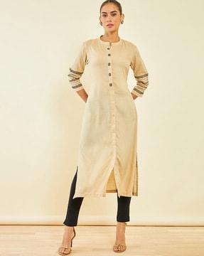 embroidered rayon straight kurta