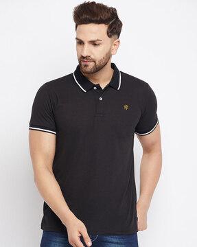 embroidered regular fit polo t-shirt