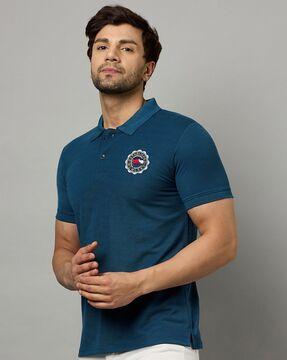 embroidered regular fit polo t-shirt