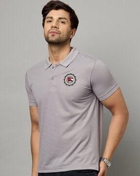 embroidered regular fit polo t-shirt