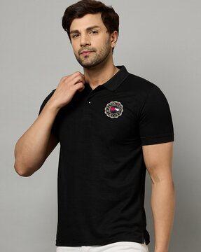 embroidered regular fit polo t-shirt