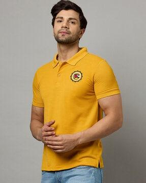 embroidered regular fit polo t-shirt