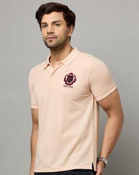 embroidered regular fit polo t-shirt