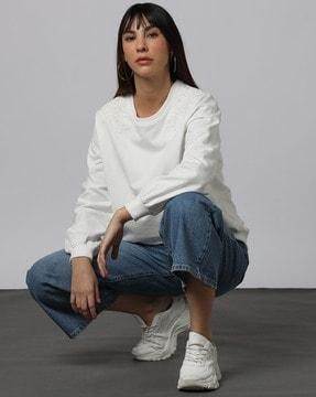 embroidered regular fit sweatshirt