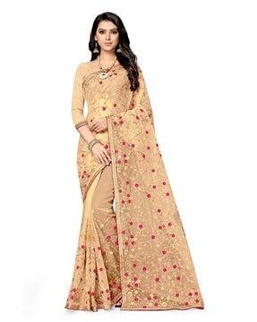 embroidered regular saree