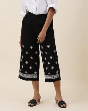 embroidered relaxed fit culottes