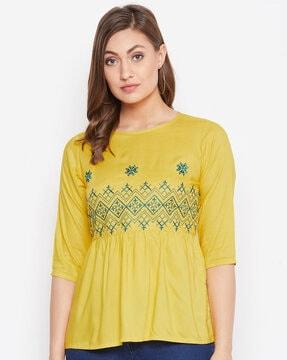 embroidered relaxed fit tunic