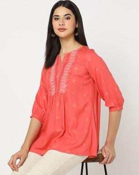 embroidered relaxed fit tunic
