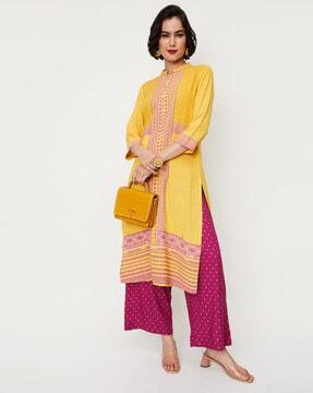 embroidered round-neck kurta