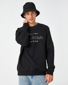 embroidered round-neck sweatshirt