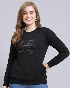 embroidered round-neck sweatshirt