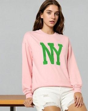 embroidered round-neck sweatshirt