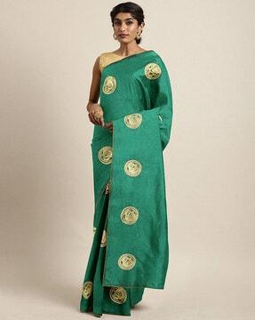 embroidered sana silk saree