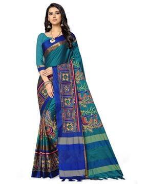 embroidered saree with blouse piece