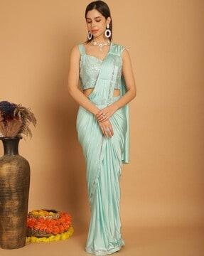 embroidered saree with contrast border