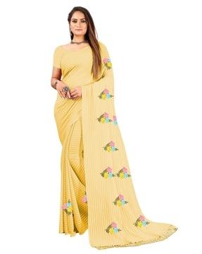 embroidered saree with tassels