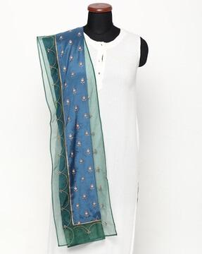 embroidered sheer dupatta