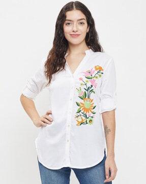 embroidered shirt with full sleeves