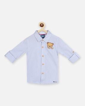 embroidered shirt with patch pocket