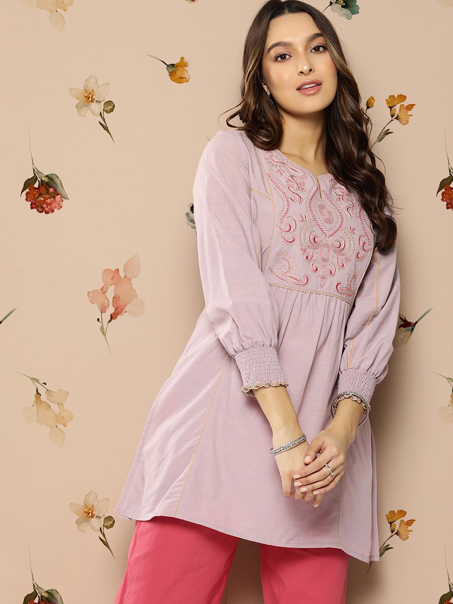 embroidered short kurti