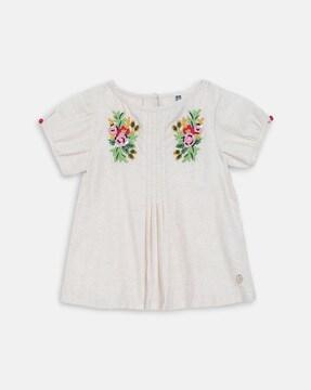 embroidered short sleeves top